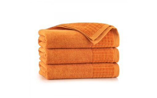 Veliūrinis Egipto medvilnės vonios rankšluostis PAULA (apelsininė) 