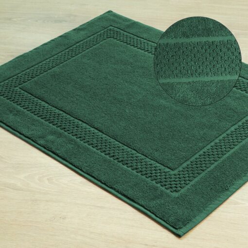 Medvilninis vonios kilimėlis kojoms KALIJA (tamsiai žalia) 50x70