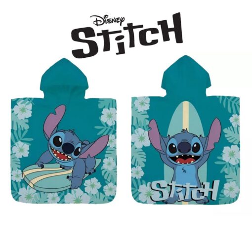 Medvilninis pončo rankšluostis paplūdimiui STITCH