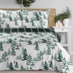 Medvilnės satino patalynės komplektas ŽIEMA MIŠKE