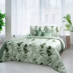 Medvilninė satino patalynė ŽALUMA